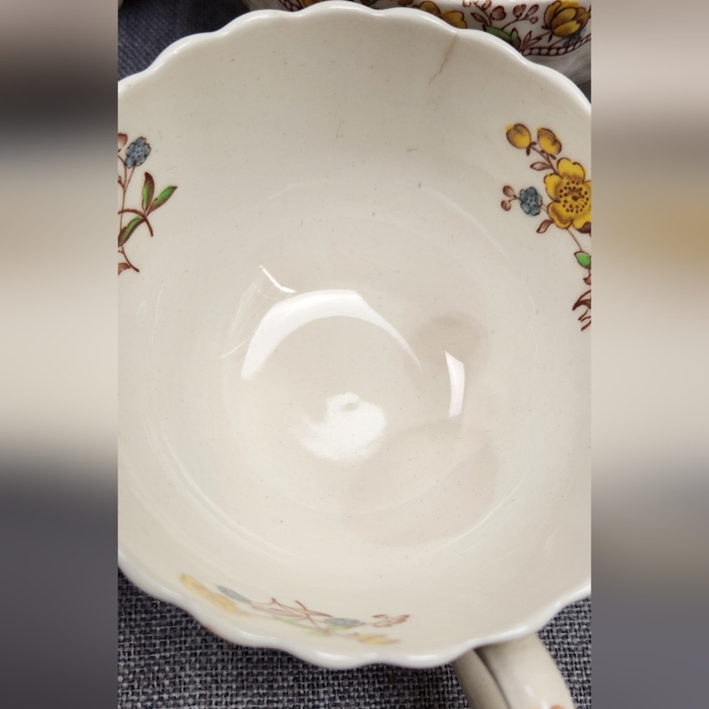 Vintage Copeland "Buttercup" Spode England Tea Cup Set Of 6 Various Condition - Picture 7 of 10